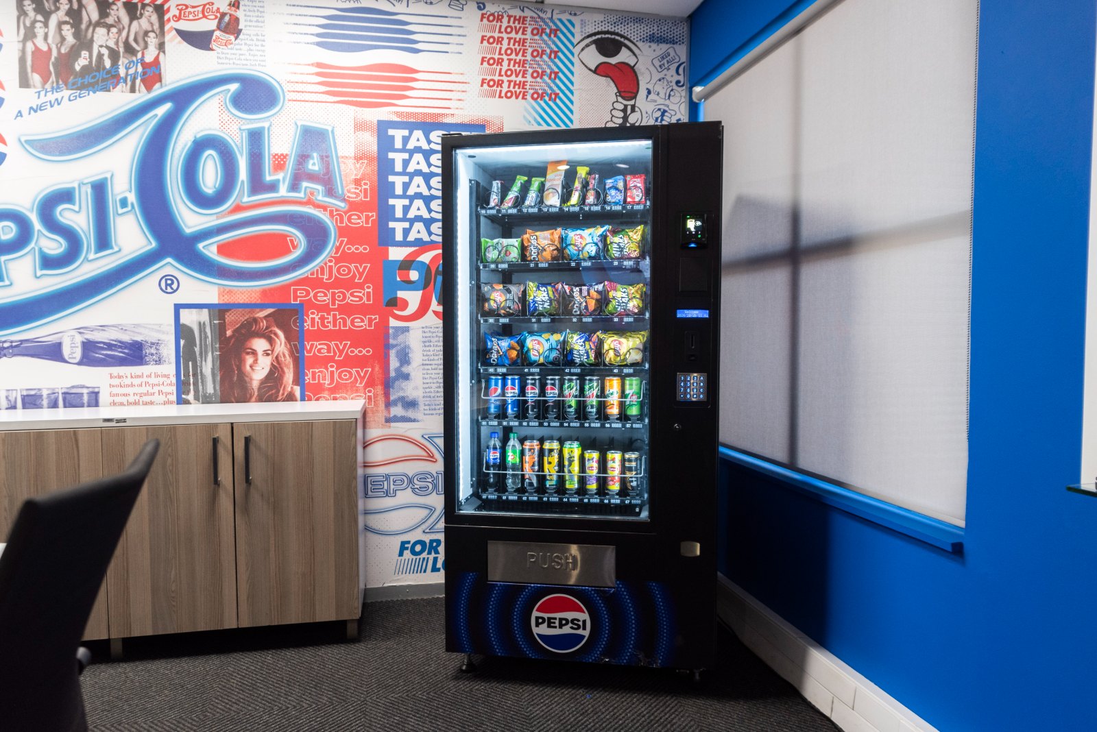 A PepsiCo vending unit of the kind deployed through the MBBA foodservice and vending programme