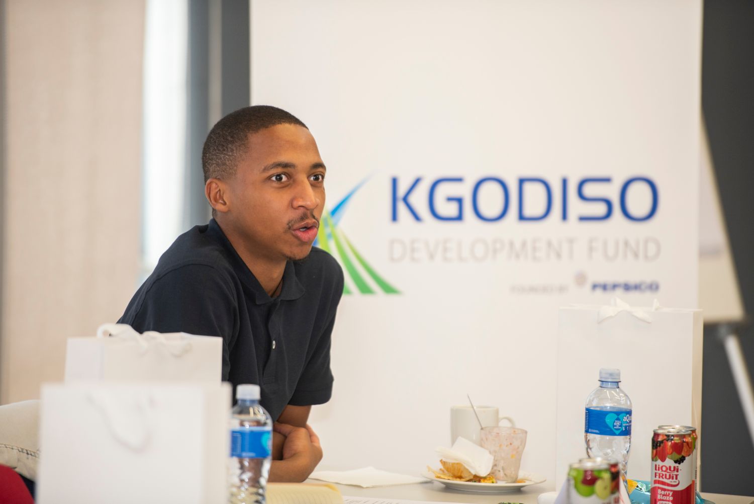 An entrepreneur presenting during an MBBA session in Cape Town
